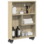 vidaXL Chariot de rangement étroit Chêne Sonoma 48 x 13 x 68 cm Bois d'ingénierie