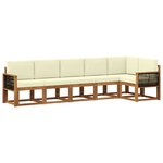 vidaXL Ensemble de canapés d'extérieur 6 pc Naturel et Crème Polyester