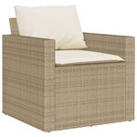 vidaXL Salon de jardin avec coussins 6 Pièces beige résine tressée