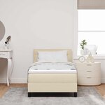 vidaXL Lit à ressorts avec matelas avec LED Crème 80 x 200 cm tissu
