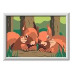Peinture par numero enfant des 7 ans - CreArt Kids - 13x18cm - Ecureuils en forêt