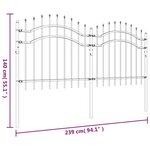 vidaXL Clôture de jardin avec sommet de lance Noir 140 cm