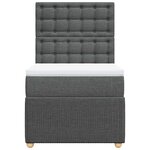 vidaXL Sommier à lattes de lit avec matelas Gris foncé 90x200 cm Tissu
