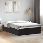 vidaXL Cadre de lit sans matelas noir 140x190 cm