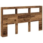 vidaXL Armoire tête de lit avec LED vieux bois 180x17x102 cm