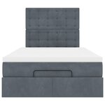 vidaXL Cadre de lit ottoman et matelas gris foncé 120x200 cm velours