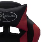 vidaXL Fauteuil de jeux vidéo avec LED RVB Bordeaux et noir Similicuir
