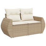 vidaXL Salon de jardin avec coussins 8 Pièces beige résine tressée