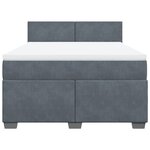vidaXL Sommier à lattes de lit et matelas Gris foncé 160x200cm Velours