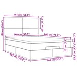 VidaXL Cadre de lit ottoman avec matelas noir 140x200 cm tissu