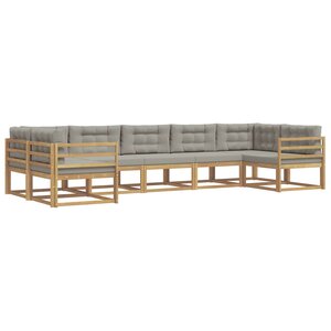 vidaXL Ensemble de canapés d'extérieur 7 pc Blanc et gris clair