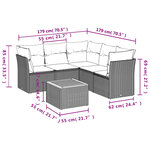 vidaXL Salon de jardin avec coussins 6Pièces mélange beige résine tressée