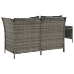 Salon de jardin meuble d'extérieur ensemble de mobilier 3 pièces avec coussins gris résine tressée 02_0015978