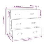 vidaXL Buffet Gris 80x40x75 cm Bois massif de pin