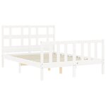 vidaXL Cadre de lit sans matelas blanc bois de pin massif