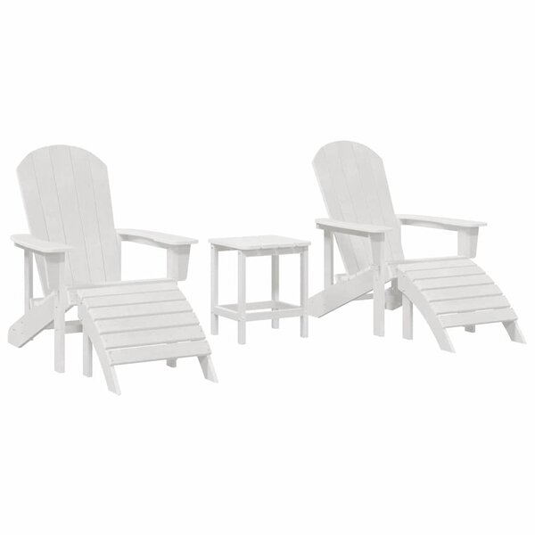vidaXL Chaise de jardin 3 Pièces Blanc Polyéthylène