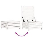 vidaXL Salon de jardin 5 Pièces blanc bois massif de pin