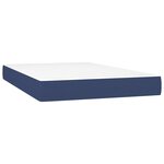 vidaXL Sommier à lattes de lit matelas et LED bleu 120x190 cm tissu