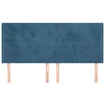 vidaXL Tête de lit avec oreilles Bleu foncé 183x16x118/128 cm Velours