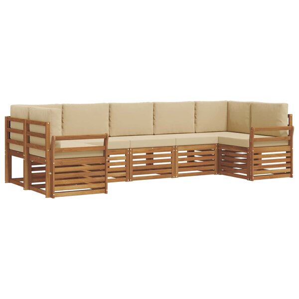 vidaXL Ensemble de canapés d'extérieur 7 pc Naturel et Beige