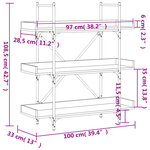 vidaXL Bibliothèque à 3 niveaux chêne fumé 100x33x108 5 cm