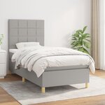 vidaXL Sommier à lattes de lit avec matelas Gris clair 100x200cm Tissu