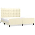 vidaXL Cadre de lit avec tête de lit Crème 180x200 cm Similicuir