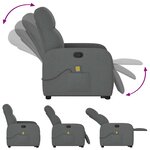 vidaXL Fauteuil de massage inclinable Gris foncé Tissu