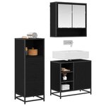 vidaXL Ensemble de mobilier de salle de bain 3 Pièces Chêne noir