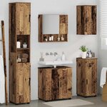 vidaXL Ensemble de mobilier de salle de bain 5 Pièces Bois Ancien