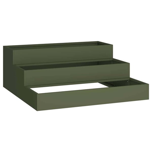 vidaXL Cache-pot de jardin Vert olive 90 x 90 x 35 cm