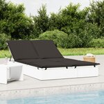 vidaXL Chaise longue à 2 places avec coussins blanc résine tressée
