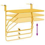 Table de balcon pliable vidaXL Moutarde 60x40 cm en Acier