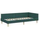 vidaXL Cadre de lit d'angle Vert foncé 90 x 190 cm tissu