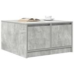 vidaXL Table basse avec tiroirs gris béton 70 5x70x40 cm