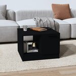 vidaXL Table basse noir 50x50x36 cm bois d'ingénierie