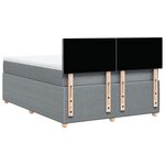 vidaXL Sommier à lattes de lit avec matelas Gris clair 140x200cm Tissu