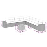 vidaXL Salon de jardin avec coussins 10 Pièces beige résine tressée