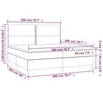 vidaXL Sommier à lattes de lit avec matelas Gris clair 200x200cm Tissu