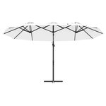 vidaXL Parasol cantilever de jardin Couleur sable 372 x 198 x 243 cm