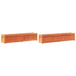 vidaXL Jardinières 2 Pièces cire marron bois de pin massif