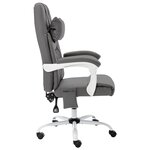 vidaXL Chaise de bureau de massage Gris Similicuir