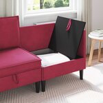 vidaXL Sofa avec rangement Bordeaux Velours