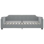 vidaXL Lit de jour avec gigogne et tiroirs gris clair 90x190 cm tissu