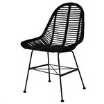 vidaXL Chaises à manger lot de 6 noir rotin naturel
