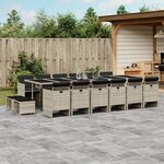 vidaXL Ensemble à manger de jardin et coussins 17 Pièces gris clair rotin