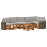 vidaXL Ensemble de canapés d'extérieur 7 pc Naturel et gris clair