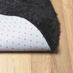 vidaXL Tapis shaggy à poils longs NAVARRA noir 100x100 cm polyester