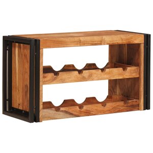 vidaXL Étagère à vin Marron 100 x 45 x 33 cm Bois d'Acacia Massif