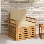 vidaXL Canapé d’extérieur Bois d'acacia massif et polyester Naturel